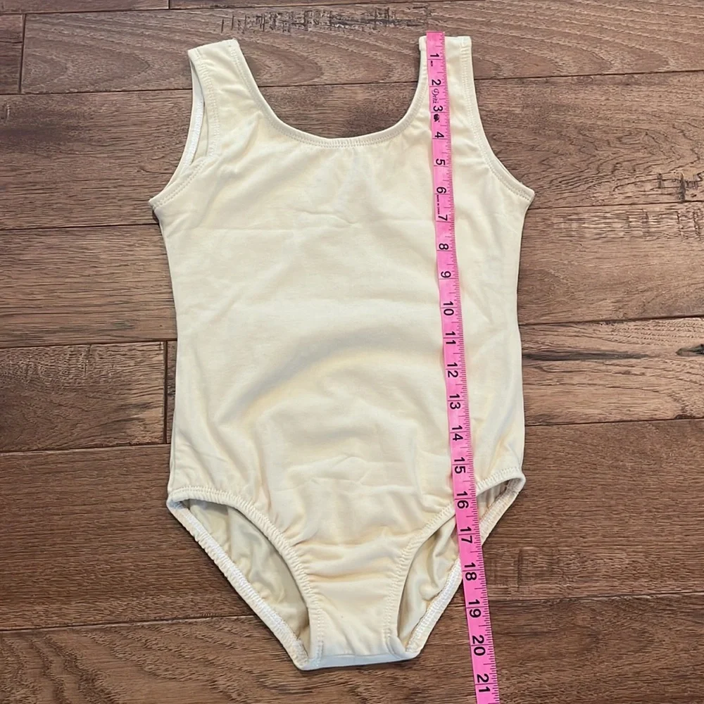 Dancina Girls Sleeveless Leotard - Size 8 - Beige